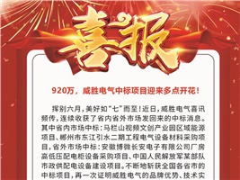 920萬，威勝電氣中標項目迎來多點開花！